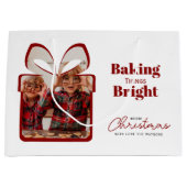 Red Baking Things Bright Christmas Photo Gift Bag Große Geschenktüte (Vorderseite)