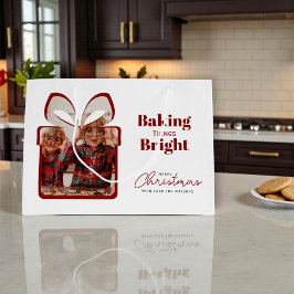 Red Baking Things Bright Christmas Photo Gift Bag Große Geschenktüte