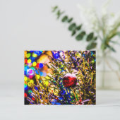 Red Ball, Weihnachtslicht Postkarte (Stehend Vorderseite)