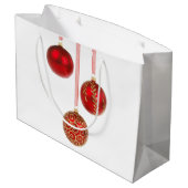Red Ball Weihnachtsschmuck Große Geschenktasche Geschenktüte (Rückseite Schrägansicht)