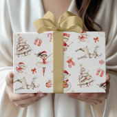 Red Ballerina Christmas Wrapping Paper Children Geschenkpapier