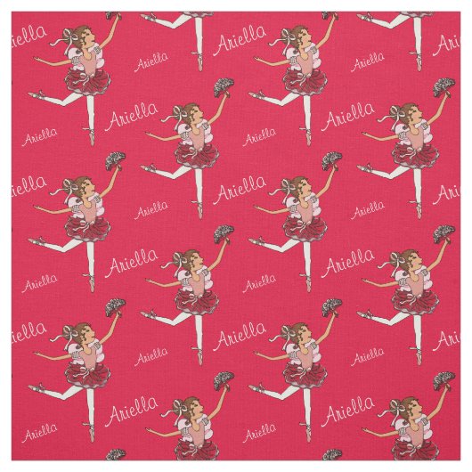 Red ballerina dunkle Haare Mädchen Zollgewebe Stoff (Muster)