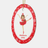 Red Ballerina Girl Keramik Ornament (Links)