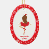 Red Ballerina Girl Keramik Ornament (Hinten)
