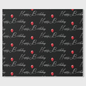 Red Balloon auf Happy Birthday Geschenkpapier (Flach)