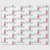 Red Balloon auf Happy Birthday Geschenkpapier (Flach)