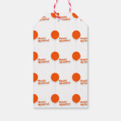 Red Balloon Gemustert Happy Birthday Geschenkanhänger (Rückseite)