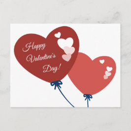 Red Balloon Happy Valentine's Day Voucher Card Feiertagspostkarte