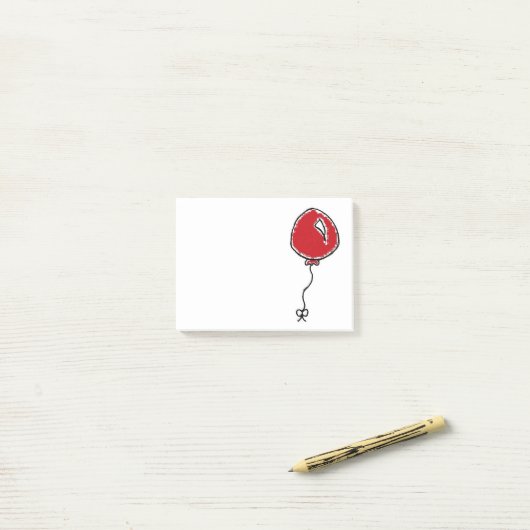 Red Balloon Party Decoration Cartoon Post-it Klebezettel (Auf Schreibtisch)