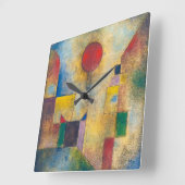 Red Balloon | Paul Klee | Quadratische Wanduhr (Winkel)