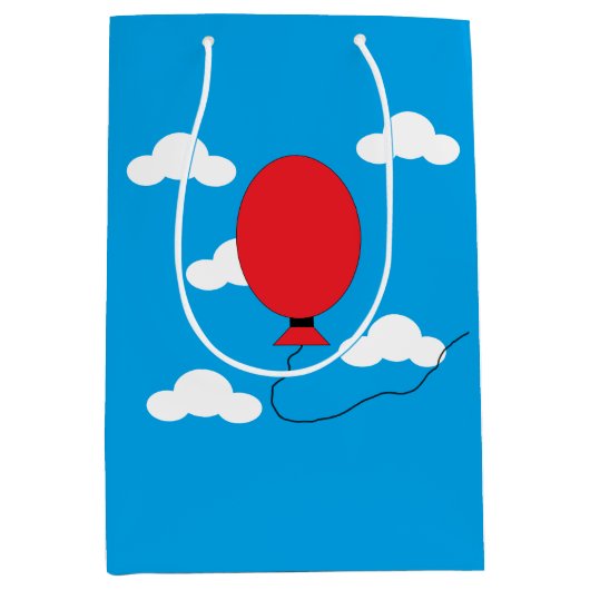Red Balloon Rising Mittlere Geschenktüte (Vorderseite)