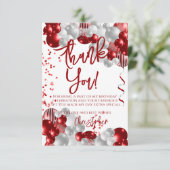 Red Balloons Birthday Dankeskarte (Stehend Vorderseite)