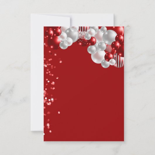 Red Balloons Birthday Dankeskarte (Rückseite)