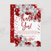 Red Balloons Birthday Dankeskarte (Vorne/Hinten)