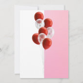 Red Balloons. Elegante Save the Date Karte (Rückseite)