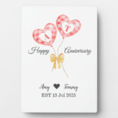 Red Balloons getickt mit Golden Bow Jubiläum Fotoplatte (Vorderseite)