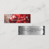 Red Balloons Glitzer Hochzeitsfeier Mini Visitenkarte (Vorne/Hinten)