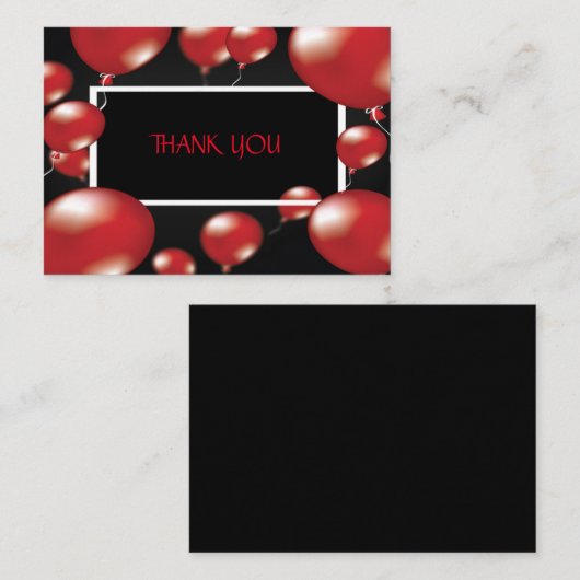 Red Balloons Vielen Dank Karten (Vorne/Hinten)