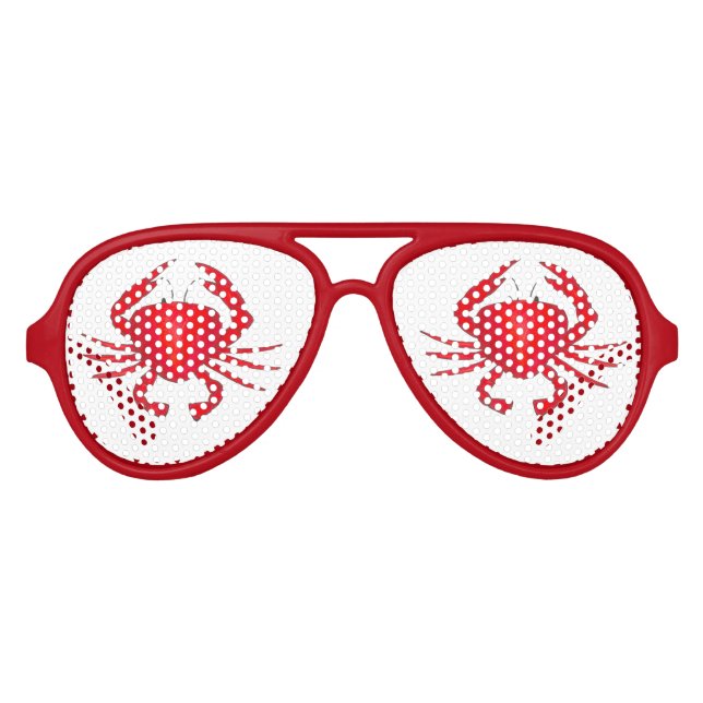Red Baltimore Maryland Bay Crab Fee Beach Party Sonnenbrille (Vorderseite)