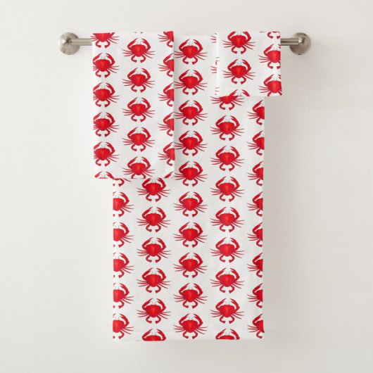 Red Baltimore Maryland Crab Beach Meeresfrüchte Badhandtuch Set (Insitu)