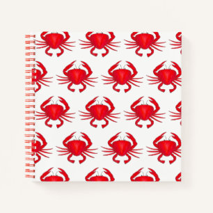 Red Baltimore Maryland Crab Beach Meeresfrüchte Notizbuch