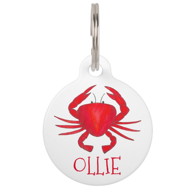 Red Baltimore Maryland Hardshell Crab Personalisie Tiermarke (Vorderseite)
