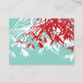 Red Bamboo Blätter Double Happiness Chinese Weddin Platzkarte (Rückseite)