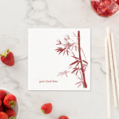 Red Bamboo Custom Paper Napkin Set Serviette (Beispiel)