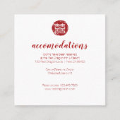 Red Bamboo & Double Happy Chinese Hotel Quadratische Visitenkarte (Vorderseite)