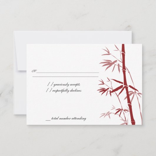 Red Bamboo RSVP Cards (Rückseite)