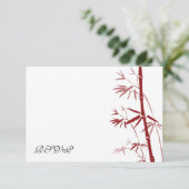 Red Bamboo RSVP Cards Karte (Stehend Vorderseite)
