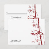Red Bamboo RSVP Cards Karte (Vorne/Hinten)