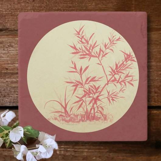 Red Bamboo - rund - kein Cally Canvas Printplaner Steinuntersetzer
