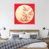 Red Bamboo - rund - keine Cally Leinwanddruck (Insitu (Schlafzimmer))