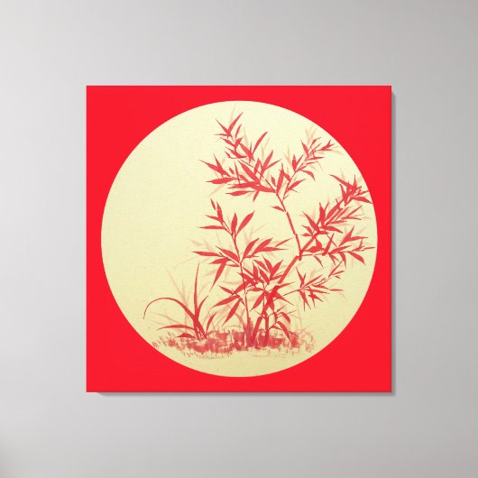 Red Bamboo - rund - keine Cally Leinwanddruck (Vorderseite)