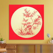 Red Bamboo - rund - keine Cally Leinwanddruck (Insitu (Wohnzimmer))