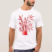 Red Bamboo Silhouette - Bold Natural Zen Design