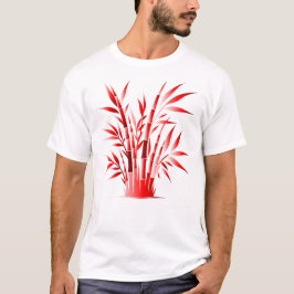Red Bamboo Silhouette - Bold Natural Zen Design T-Shirt