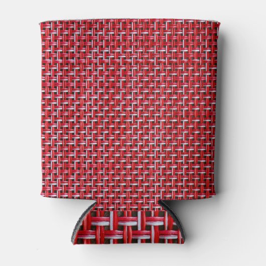Red Bamboo Wicker Rattan Texture Dosenkühler (Vorderseite)