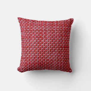 Red Bamboo Wicker Rattan Texture Kissen