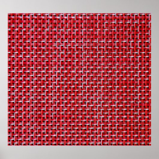 Red Bamboo Wicker Rattan Texture Poster (Vorne)