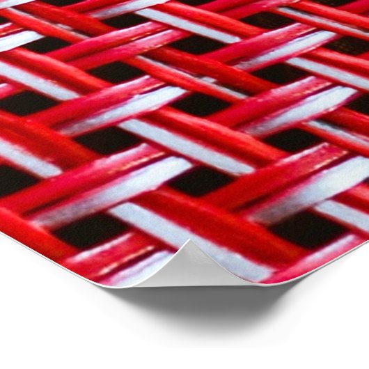 Red Bamboo Wicker Rattan Texture Poster (Ecke)