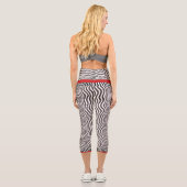 Red Band Zebra Print Capri Leggings (Rückseite)