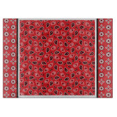 Red Bandana Boho Prints Schneidebrett (Vorderseite)