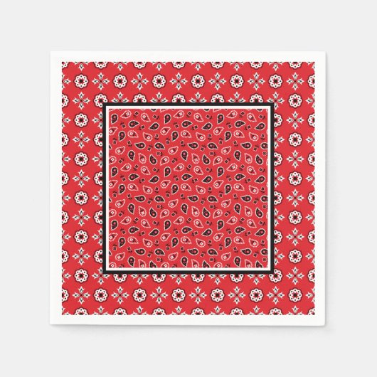 Red Bandana Boho Prints Serviette (Vorderseite)