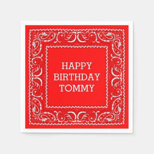 Red Bandana | Cocktail Napkin Serviette (Vorderseite)