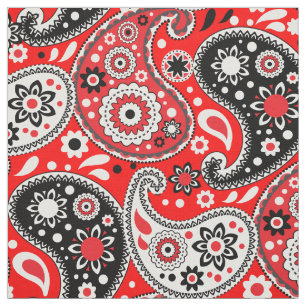 Red Bandana Country Western Farm Paisley Stoff