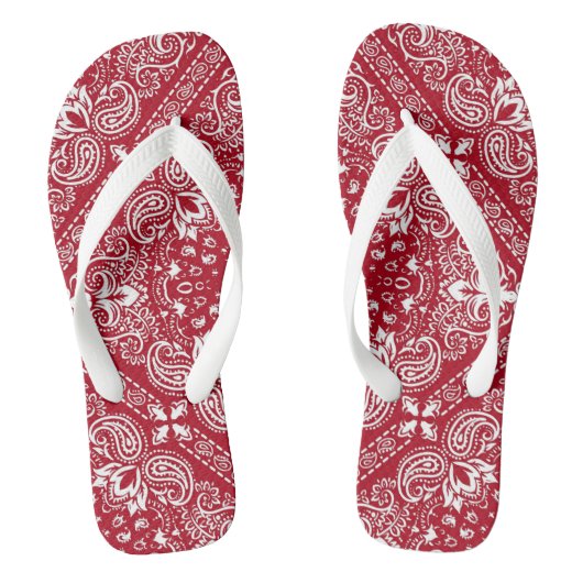 Red Bandana Flip Flops Badesandalen (Fußbett)