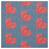 Red Bandana Heart Denim Combo Stoff (Muster)