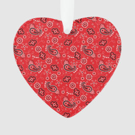 Red Bandana Heart Modern Cowboy Liebe Spaß Ornament